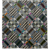 KOLLA check diagonaal douchegordijn (Voorkant)