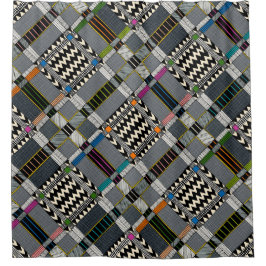 KOLLA check diagonaal douchegordijn