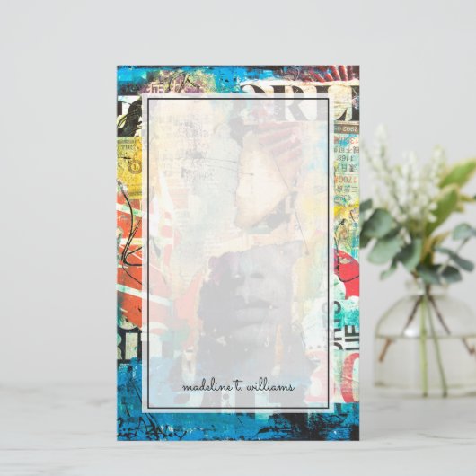 Kollage Head Briefpapier (Staand voorkant)