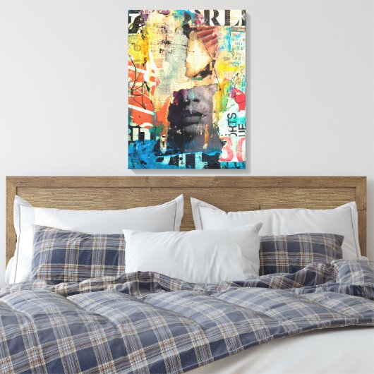 Kollage Head Canvas Afdruk (Insitu (Slaapkamer))