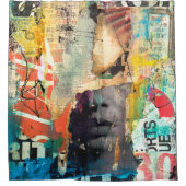 Kollage Head Douchegordijn (Voorkant)