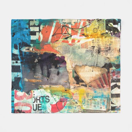 Kollage Head Fleece Deken (Voorkant (Horizontaal))