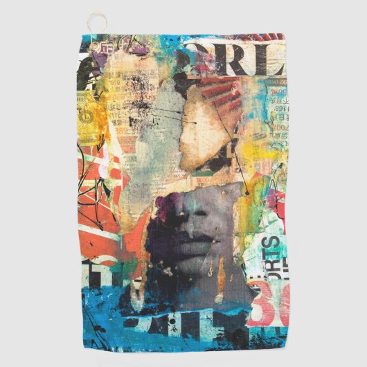 Kollage Head Golfhanddoek (Voorkant)