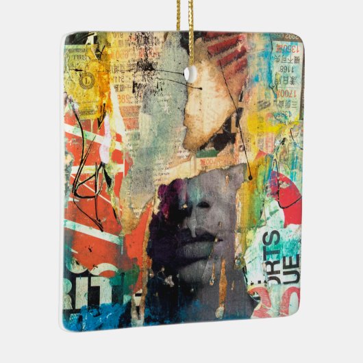 Kollage Head Keramisch Ornament (Rechts)