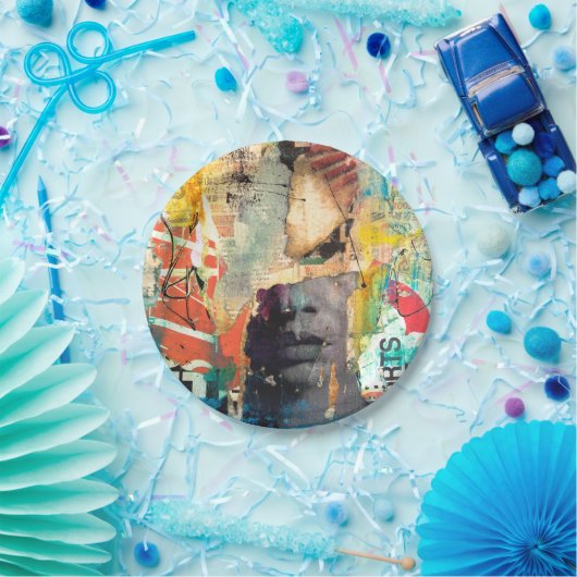 Kollage Head Papieren Bordje (Feest)