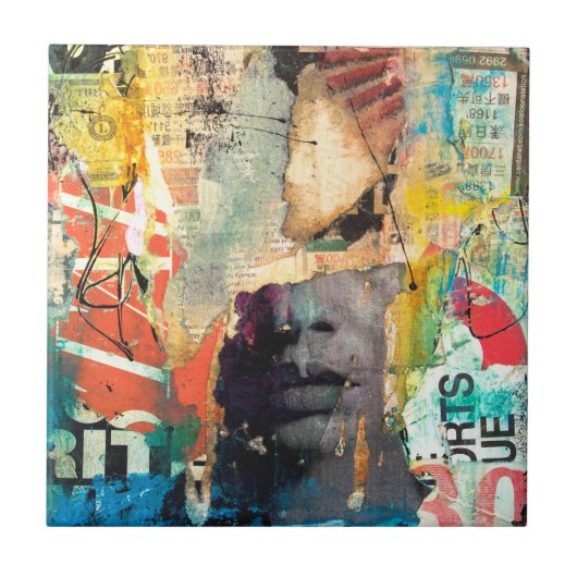 Kollage Head Tegeltje (Voorkant)