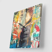 Kollage Head Vierkante Klok (Hoek)