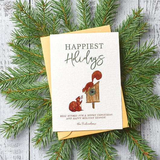 Kollage Kerstkaart met Aardige Eekhoorns