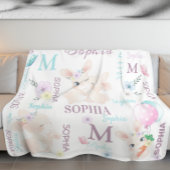 Kollage naam Waterverf Bunnies Fleece Deken