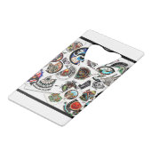 Kollage Tekeningen Creditkaart Flessenopener (Achterkant Gekanteld)