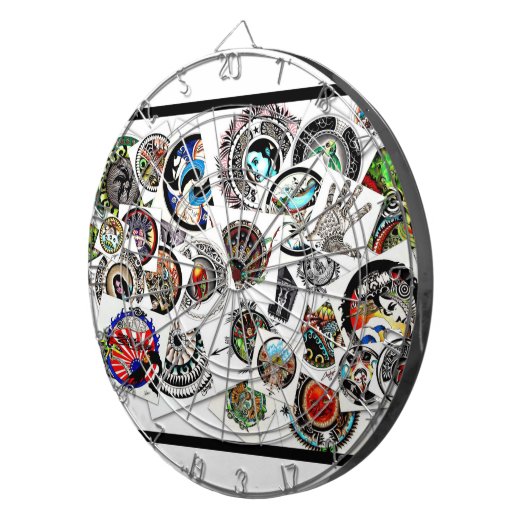 Kollage Tekeningen Dartbord (Voorkant Rechts)