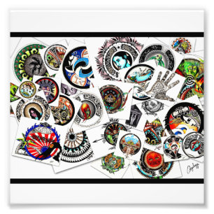 Kollage Tekeningen Foto Afdruk