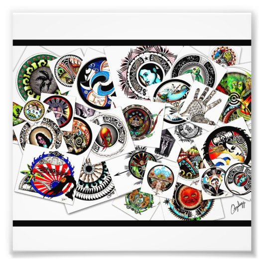 Kollage Tekeningen Foto Afdruk (Voorkant)