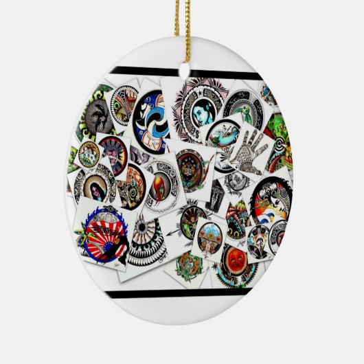Kollage Tekeningen Keramisch Ornament (Rechts)