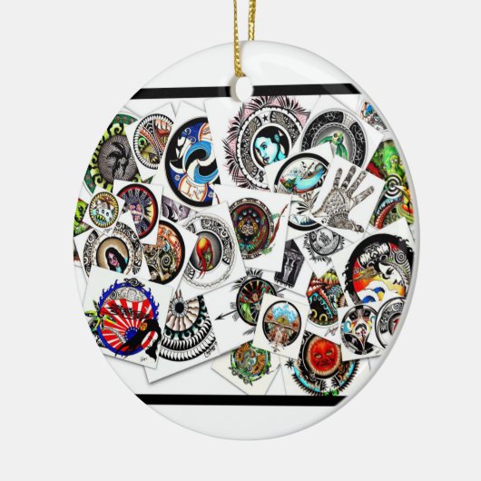 Kollage Tekeningen Keramisch Ornament (Links)