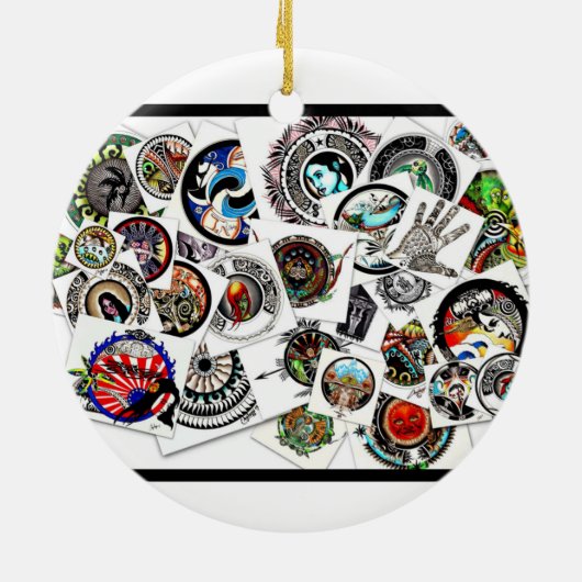 Kollage Tekeningen Keramisch Ornament (Achterkant)