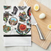 Kollage Tekeningen Theedoek (Quarter Fold)