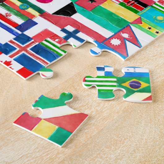 Kollage van de volken legpuzzel (Zijkant)