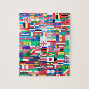 Kollage van de volken legpuzzel