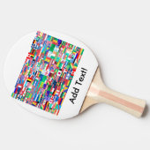 Kollage van de volken tafeltennisbatje (Zijkant)