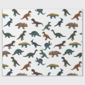 Kollage van kunststofdinosaurussen cadeaupapier (Vlak)