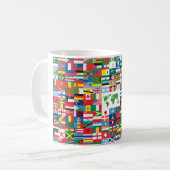 Kollage van landvlaggen uit de hele wereld koffiemok (Voorkant links)