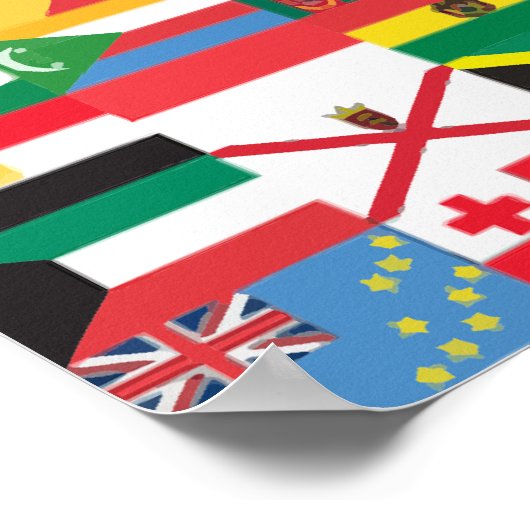 Kollage van landvlaggen uit de hele wereld poster (Hoek)