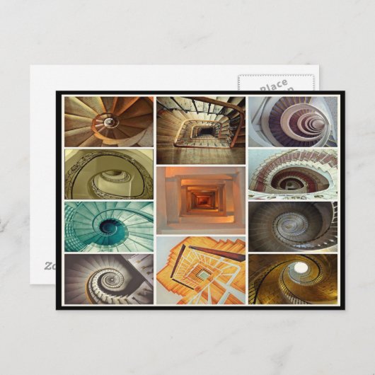 Kollage voor werveltrap briefkaart (Voorkant / Achterkant)