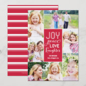 Kollage Wensen Vakantie Fotokaart - Rood Feestdagenkaart (Voorkant / Achterkant)