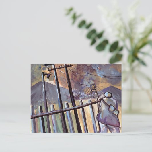 KOLMIJN UIT OM TE WERKEN BRIEFKAART (Staand voorkant)