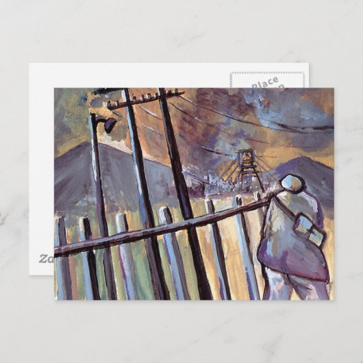 KOLMIJN UIT OM TE WERKEN BRIEFKAART (Voorkant / Achterkant)