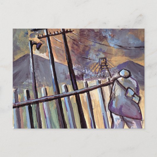 KOLMIJN UIT OM TE WERKEN BRIEFKAART (Voorkant)