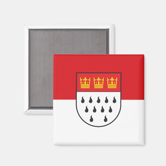 Koln city flag Duitstalige symbolen Keulen Köln Magneet (Voorkant / Achterkant)