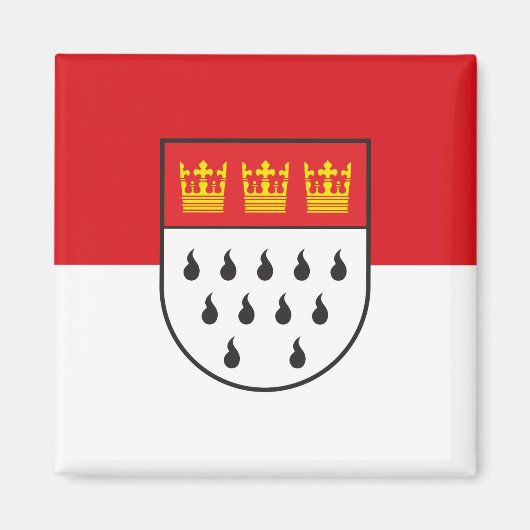 Koln city flag Duitstalige symbolen Keulen Köln Magneet (Voorkant)