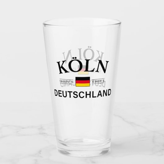 Koln (Keulen) Deutschland coördineert Duits Glas (Voorkant)