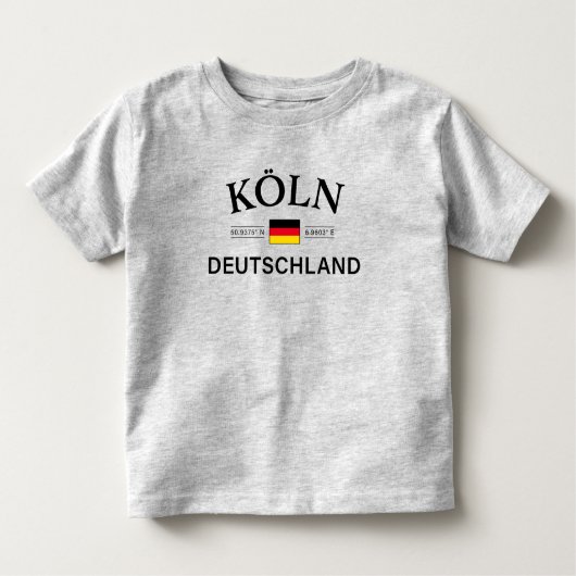 Koln (Keulen) Deutschland coördineert Duits Kinder Shirts (Voorkant)