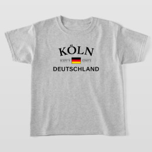 Koln (Keulen) Deutschland coördineert Duits-Kinder T-shirt