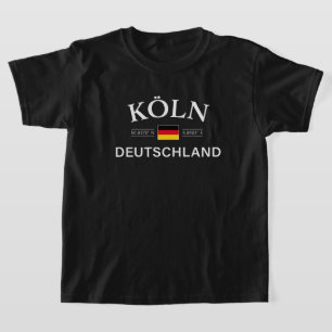 Koln (Keulen) Deutschland coördineert Duits-Kinder T-shirt