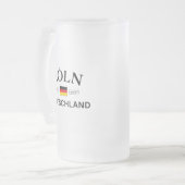 Koln (Keulen) Deutschland coördineert Duits Matglas Bierpul (Voorkant links)