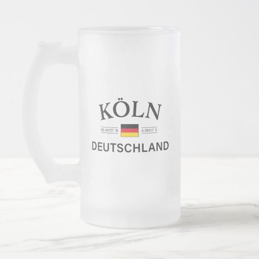 Koln (Keulen) Deutschland coördineert Duits Matglas Bierpul (Links)