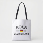 Koln (Keulen) Deutschland coördineert Duits Tote Bag (Voorkant)