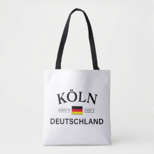 Koln (Keulen) Deutschland coördineert Duits Tote Bag