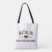 Koln (Keulen) Deutschland coördineert Duits Tote Bag (Achterkant)