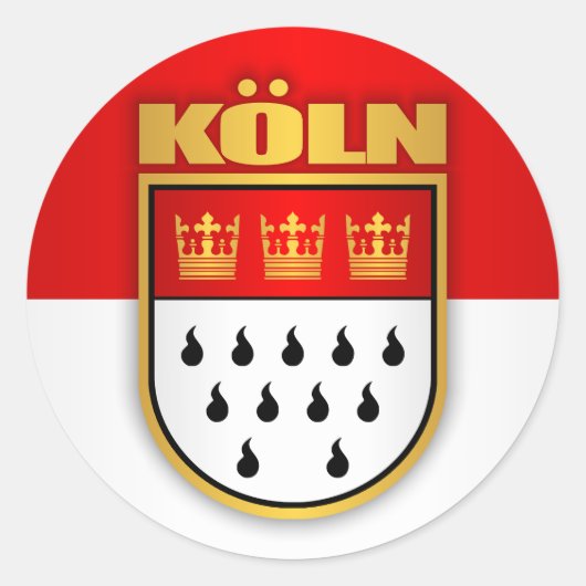Koln (Keulen) Ronde Sticker (Voorkant)