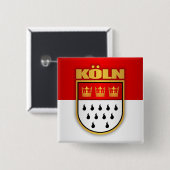 Koln (Keulen) Vierkante Button 5,1 Cm (Voorkant /achterkant)