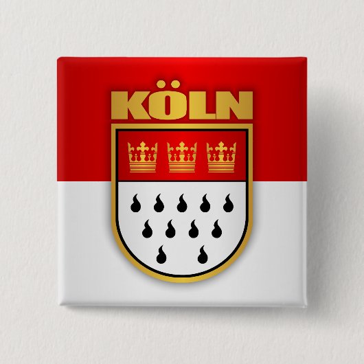 Koln (Keulen) Vierkante Button 5,1 Cm (Voorkant)