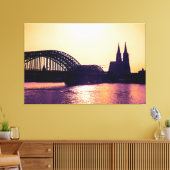 Köln Panorama Sunset mit Kölner Dom Canvas Afdruk (Insitu (Woonkamer))