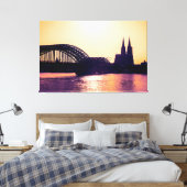 Köln Panorama Sunset mit Kölner Dom Canvas Afdruk (Insitu (Slaapkamer))