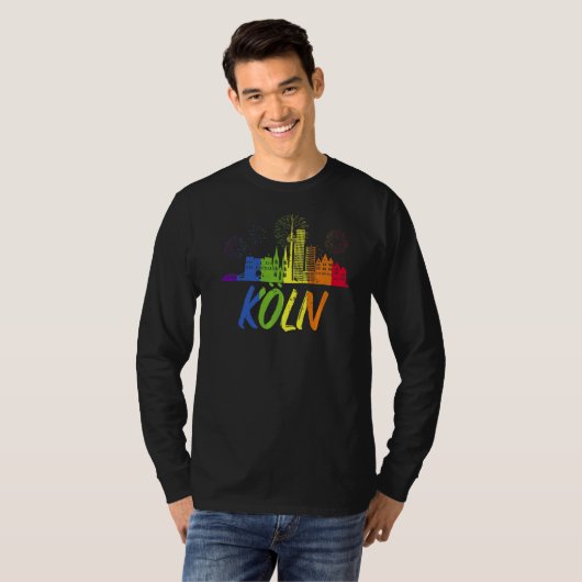 Köln Pride Skyline Pride Parade Köln T-shirt (Voorkant volledig)