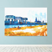 Köln Skyline Panorama colour SketchArt Canvas Afdruk (Insitu (Houten vloer))